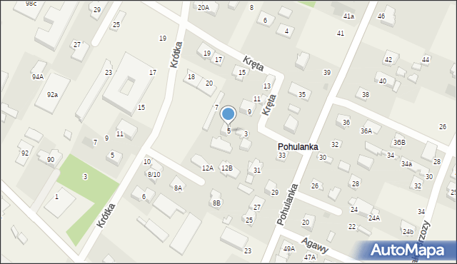 Stare Babice, Kręta, 5, mapa Stare Babice