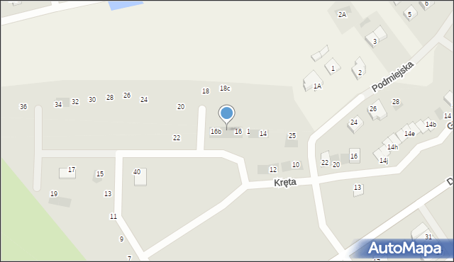 Starogard Gdański, Kręta, 16a, mapa Starogard Gdański