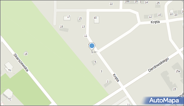 Starogard Gdański, Kręta, 7, mapa Starogard Gdański
