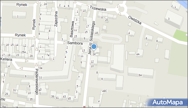 Starogard Gdański, Króla Jana III Sobieskiego, 14, mapa Starogard Gdański