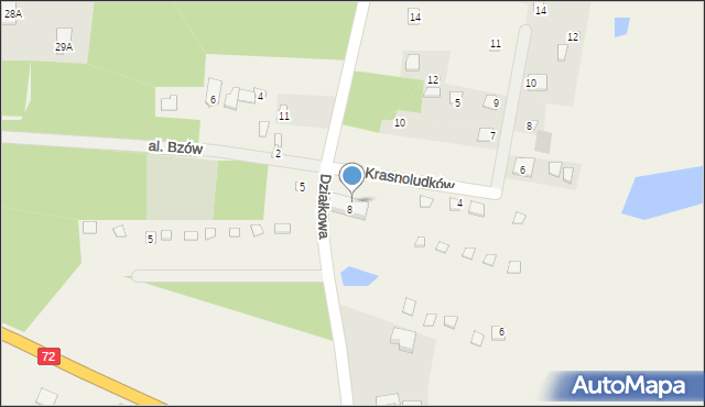 Stary Adamów, Krasnoludków, 2, mapa Stary Adamów