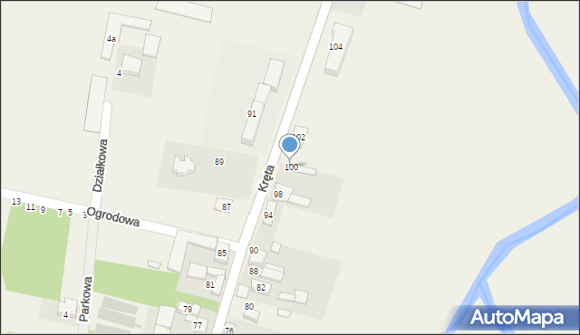 Stary Kocin, Kręta, 100, mapa Stary Kocin