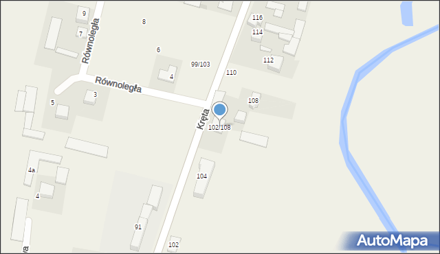 Stary Kocin, Kręta, 102/108, mapa Stary Kocin