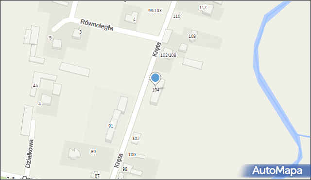 Stary Kocin, Kręta, 104, mapa Stary Kocin