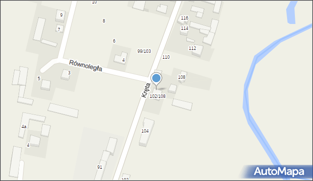 Stary Kocin, Kręta, 106, mapa Stary Kocin