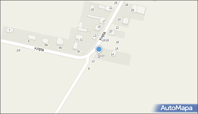 Stary Kocin, Kręta, 12, mapa Stary Kocin