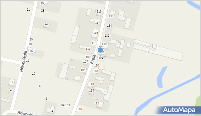 Stary Kocin, Kręta, 124, mapa Stary Kocin