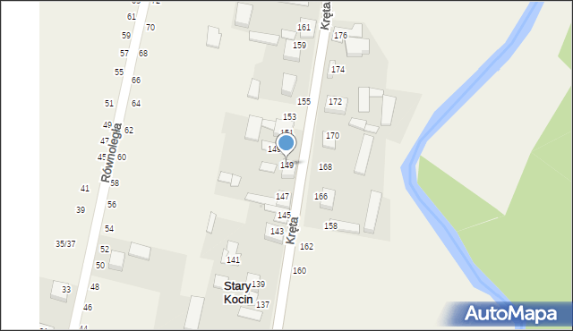 Stary Kocin, Kręta, 149, mapa Stary Kocin