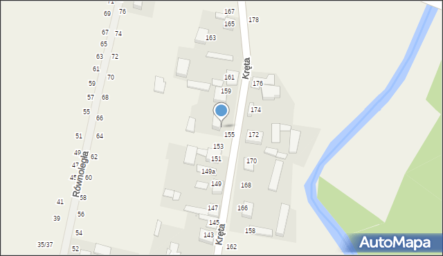 Stary Kocin, Kręta, 155/157, mapa Stary Kocin