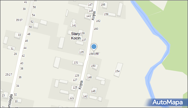 Stary Kocin, Kręta, 156/158, mapa Stary Kocin