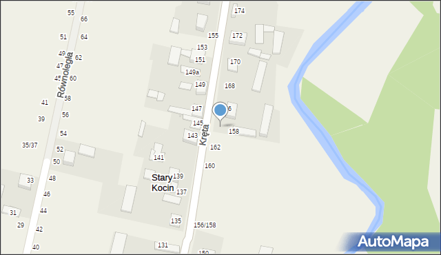 Stary Kocin, Kręta, 164, mapa Stary Kocin