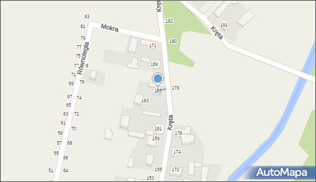 Stary Kocin, Kręta, 165, mapa Stary Kocin