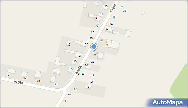 Stary Kocin, Kręta, 24, mapa Stary Kocin