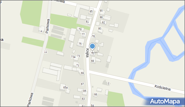 Stary Kocin, Kręta, 70, mapa Stary Kocin