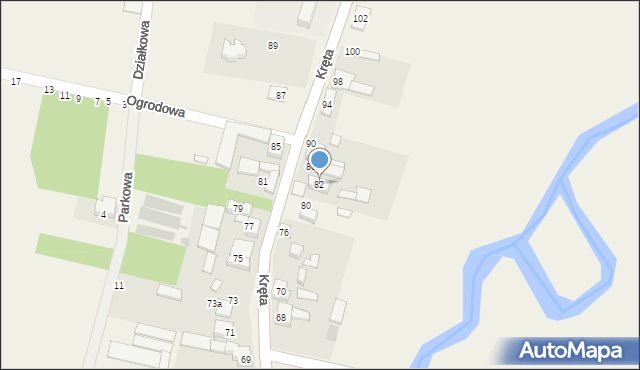 Stary Kocin, Kręta, 82, mapa Stary Kocin