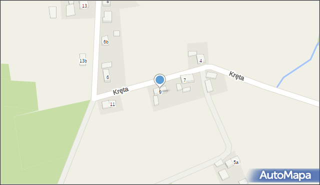 Stary Węgliniec, Kręta, 9, mapa Stary Węgliniec