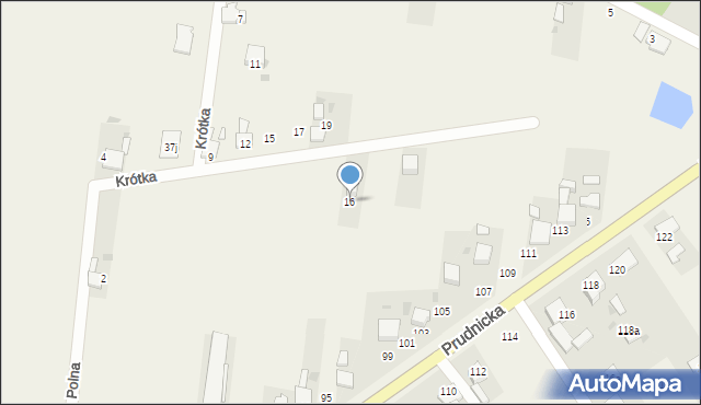 Steblów, Krótka, 16, mapa Steblów