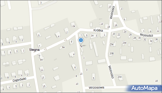 Stegna, Krótka, 7a, mapa Stegna