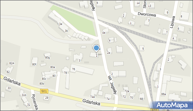 Stegna, Króla Władysława Jagiełły, 1, mapa Stegna
