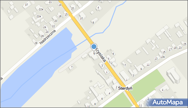 Sterdyń, Krysiaka Kazimierza, prof., 5, mapa Sterdyń