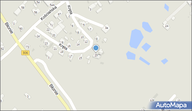 Stęszew, Kręta, 13, mapa Stęszew