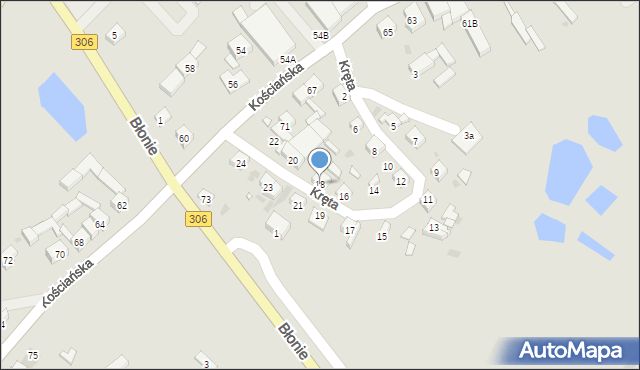 Stęszew, Kręta, 18, mapa Stęszew