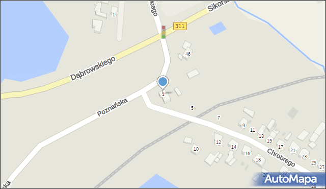 Stęszew, Króla Bolesława Chrobrego, 1, mapa Stęszew