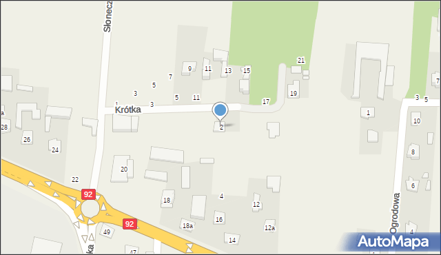 Stojadła, Krótka, 2, mapa Stojadła