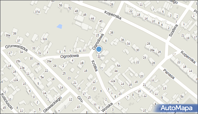 Stryków, Krótka, 11, mapa Stryków