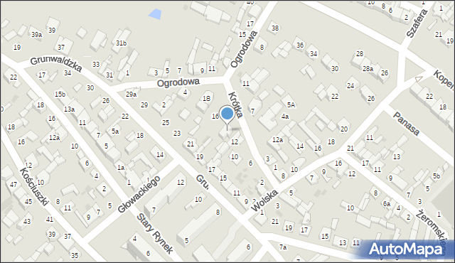 Stryków, Krótka, 14, mapa Stryków