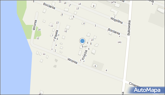 Strykowo, Krucza, 7, mapa Strykowo