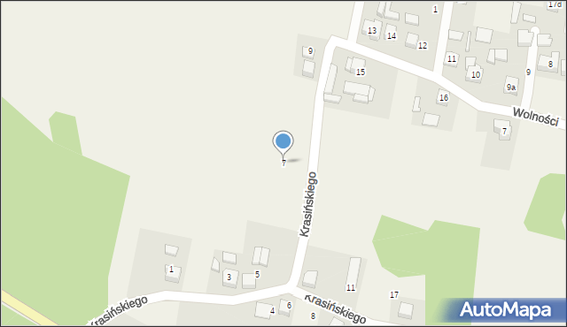 Strzebiń, Krasińskiego, 7, mapa Strzebiń