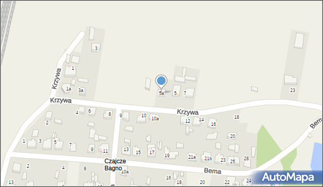 Strzebiń, Krzywa, 5a, mapa Strzebiń