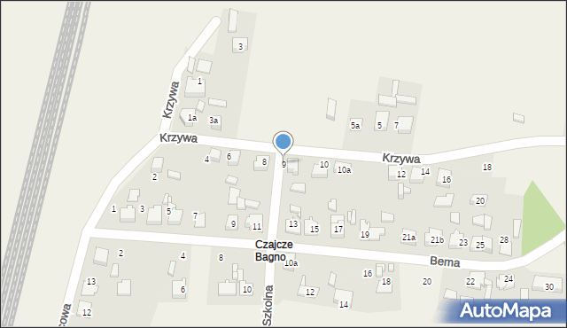 Strzebiń, Krzywa, 9, mapa Strzebiń