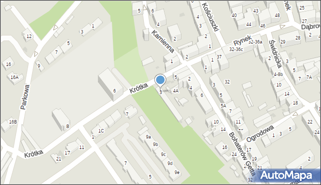 Strzegom, Krótka, 3, mapa Strzegom