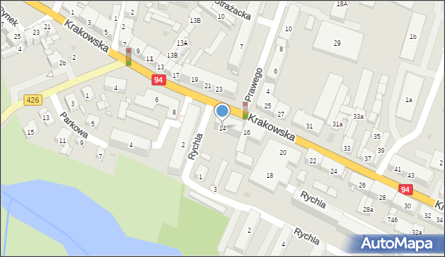 Strzelce Opolskie, Krakowska, 14, mapa Strzelce Opolskie