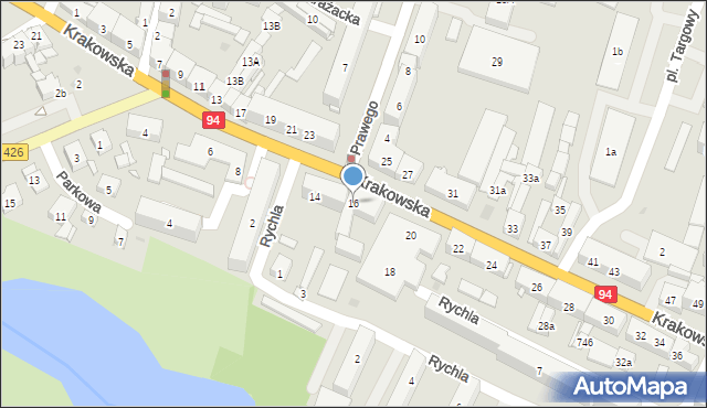 Strzelce Opolskie, Krakowska, 16, mapa Strzelce Opolskie