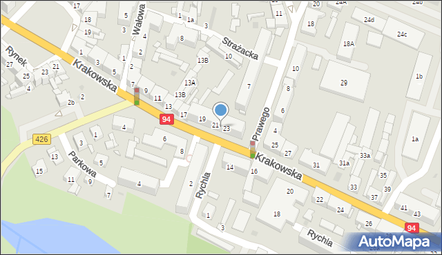 Strzelce Opolskie, Krakowska, 21a, mapa Strzelce Opolskie