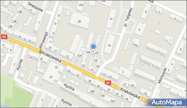 Strzelce Opolskie, Krakowska, 35a, mapa Strzelce Opolskie