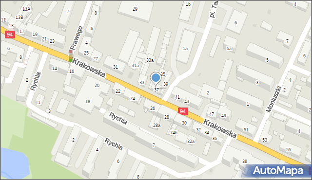 Strzelce Opolskie, Krakowska, 37, mapa Strzelce Opolskie