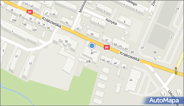 Strzelce Opolskie, Krakowska, 40, mapa Strzelce Opolskie