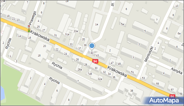 Strzelce Opolskie, Krakowska, 41, mapa Strzelce Opolskie