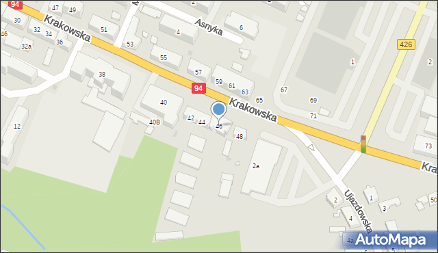 Strzelce Opolskie, Krakowska, 46, mapa Strzelce Opolskie