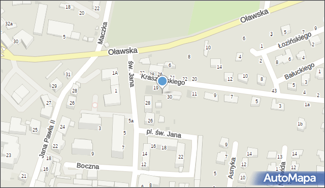 Strzelin, Kraszewskiego Józefa Ignacego, 19b, mapa Strzelin