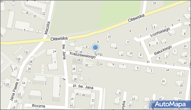 Strzelin, Kraszewskiego Józefa Ignacego, 22, mapa Strzelin