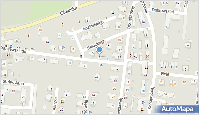 Strzelin, Kraszewskiego Józefa Ignacego, 4, mapa Strzelin