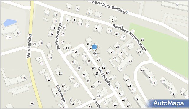 Strzelin, Króla Władysława Łokietka, 36, mapa Strzelin