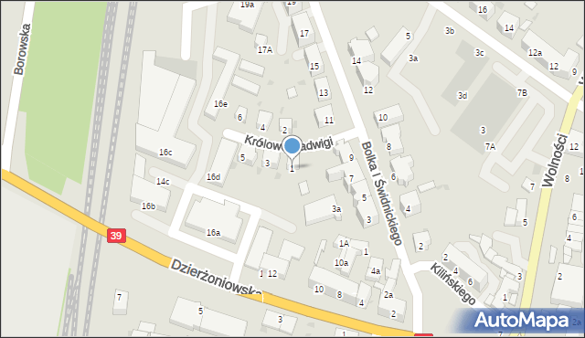 Strzelin, Królowej Jadwigi, 1, mapa Strzelin