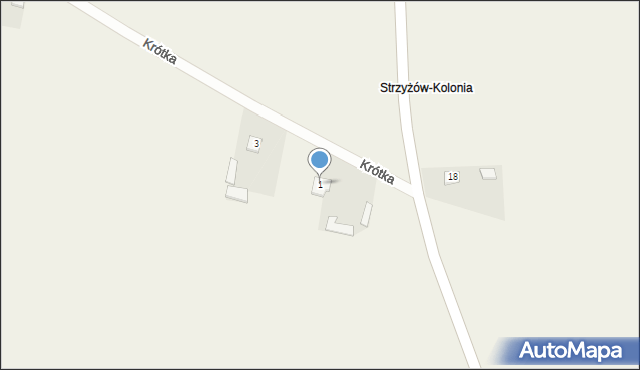 Strzyżów, Krótka, 1, mapa Strzyżów