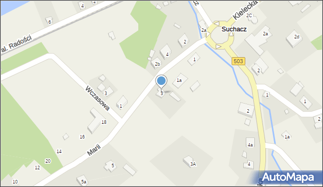 Suchacz, Królowej Marii, 3, mapa Suchacz